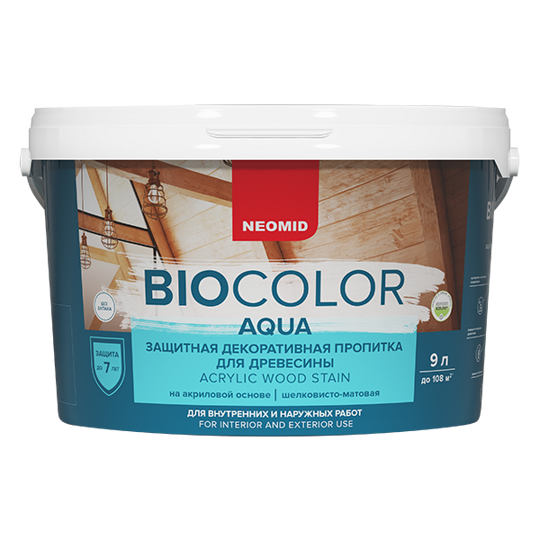 BIO COLOR AQUA Декоративная пропитка, Белый 0,9л